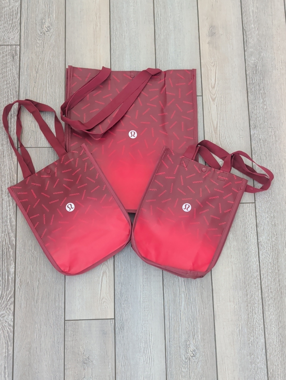 lululemon athletica Red Ombre Tote Trio